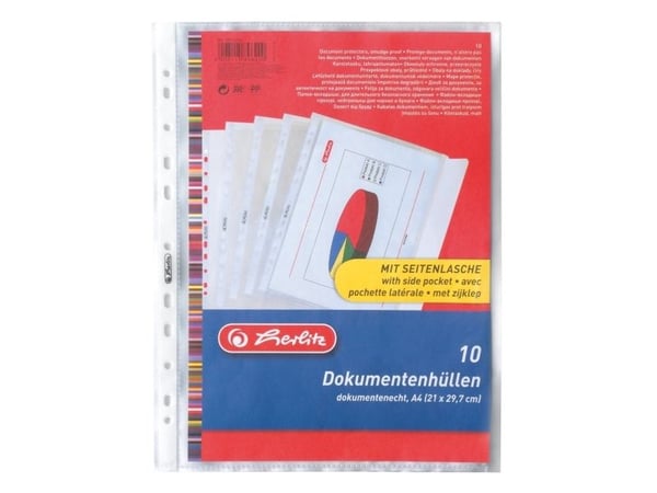 Herlitz 5896204, A4, Polypropeeni (PP), Läpinäkyvä, 10 kpl