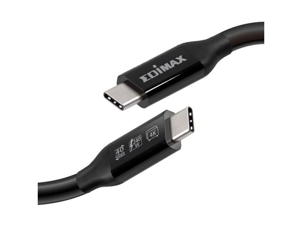 Edimax UC4 Series - USB-kabel - USB-C (hane) till USB-C (hane) - USB4 / Thunderbolt 3 / DisplayPort - 20 V - 5 A - 50 cm - stöd för 4K, stöd för 5K...