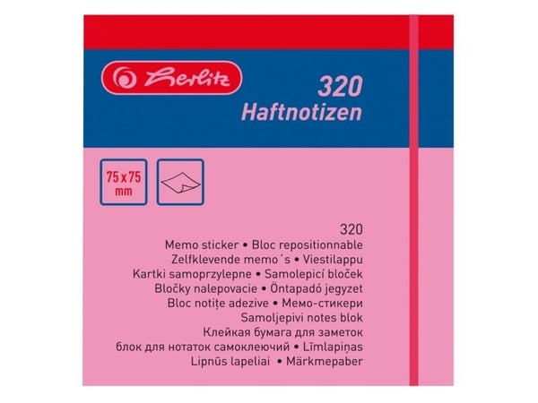 Herlitz 790774, Papir, Grønn, Oransje, Rosa, Gult, Avtagbar, Gutt/Jente, 75 mm, 75 mm