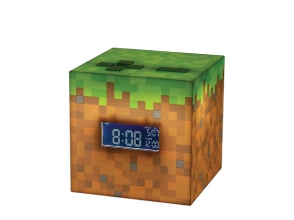Paladone PP6733MCF, Digitaalinen herätyskello, Minecraft, Kuutio, Ruskea, Vihreä, Poika/tyttö, LED