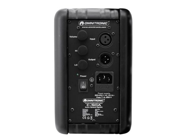 Omnitronic 11036716, 2-veis, 2.0 kanaler, Koblet med ledninger (ikke trådløs), 50 W, 50 - 20000 Hz, Sort