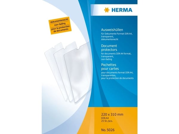 HERMA 5026, A4, Polypropylen (PP), Gjennomsiktig, 220 mm, 10 mm