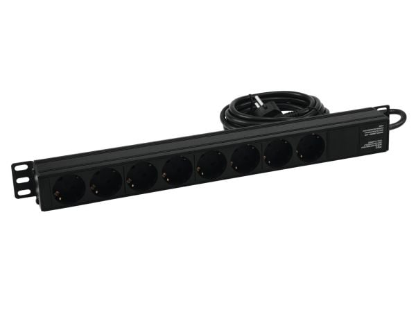 Eurolite 30240215, Grunnleggende, 1U, Horisontal/vertikal, Sort, 8 AC-utganger, 2,7 m