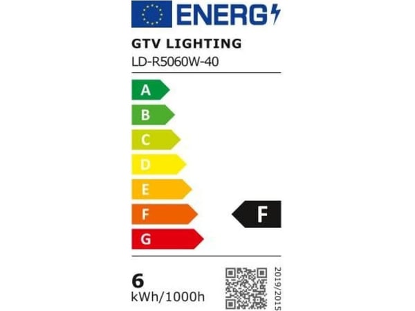 GTV LED-LÄHDE, R50, 6W, 500lm, 4000K, E14, AC175-250V, 50-60HZ, RA>80, PF>0.5, 120st, 52mA LD-R5060W-40
