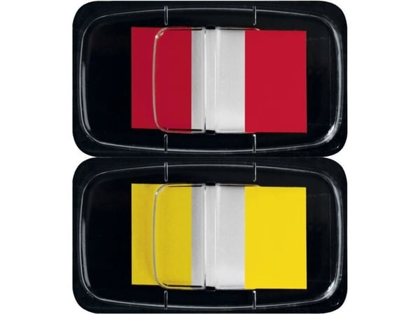 Sigel HN496, Fleksibelt bokmerke, Rød, Gult, 69 mm, 39 mm, 100 stykker, Løsemiddel