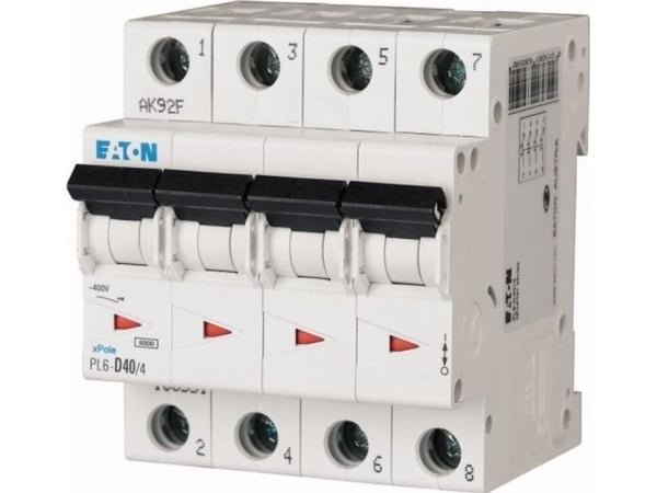 Eaton automatsäkring 4P C 50A 6kA AC PL6-C50/4 166530
