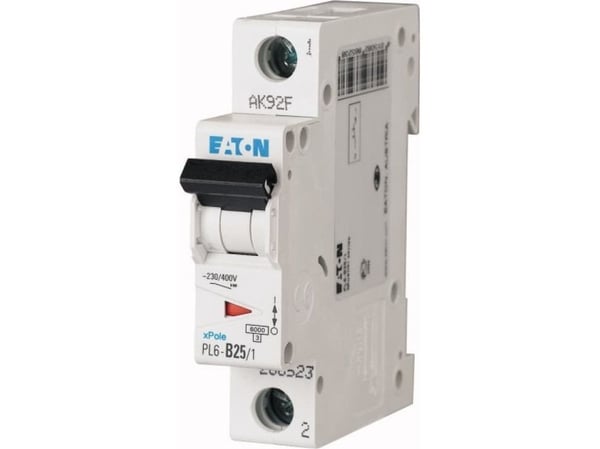 Eaton katkaisija 1P C 25A 6kA AC PL6-C25/1 286535 286535