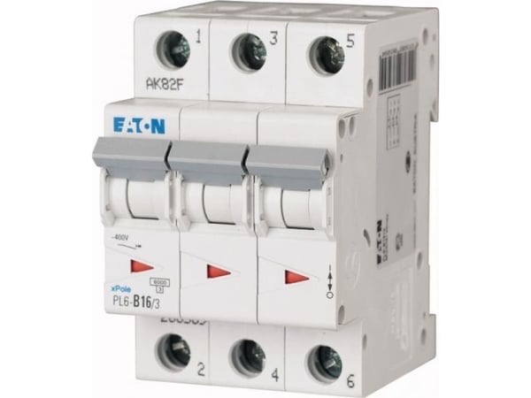 Eaton automatsäkring 3P B 16A 6kA AC PL6-B16/3 286589