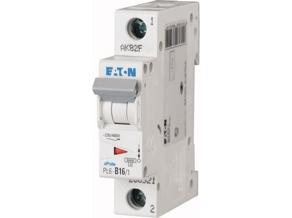 Eaton dvärgbrytare 1P B 16A 6kA AC PL6-B16/1 (286521)