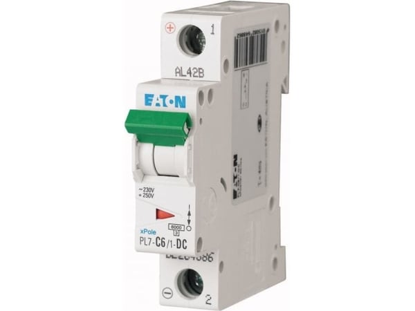 Eaton automatsäkring 1P C 6A 10kA DC PL7-C6/1-DC (264886)