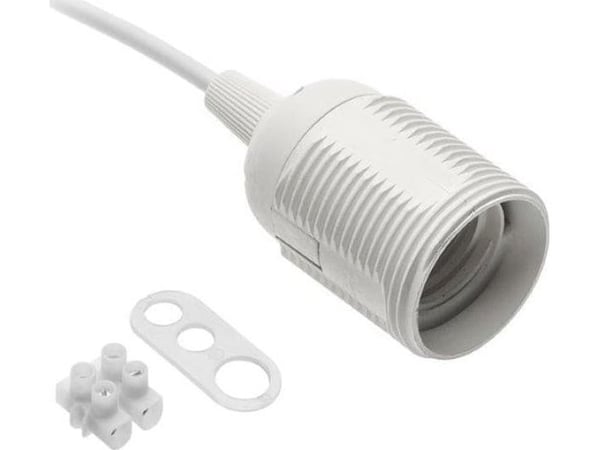 GTV E27 sockel med kabel och kopplingsplint 60 W 2x0,75 mm BIALA GZ-E27000-00