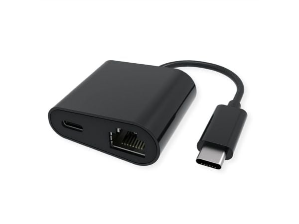 Value 12.99.1118, Langallinen, USB Type-C, Ethernet, Musta