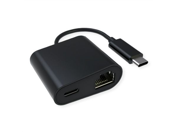 Value 12.99.1118, Langallinen, USB Type-C, Ethernet, Musta