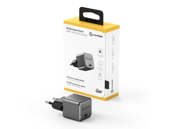 ALOGIC WCG1X30SGR-EU mobiililaitelaturi musta - harmaa sisätiloissa (WCG1X30SGR-EU)
