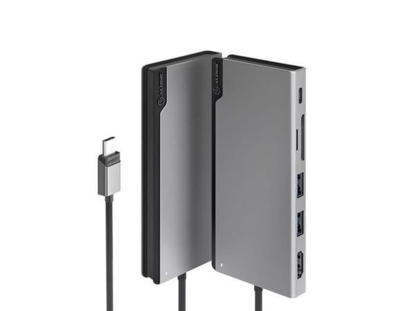 ALOGIC ULDUNIV2-SGR, Ledningsført, USB 3.2 Gen 1 (3.1 Gen 1) Type-C, 100 W, Grå, MicroSD (TransFlash), SD, 5120 x 2880 pikseliä, 5120 x 2880 kuvapi...