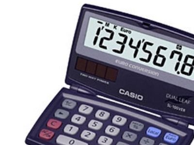 Casio SL-100VER, Lomme, Skjerm, 8 sifre, Vippbar skjerm, Batteri, Blå
