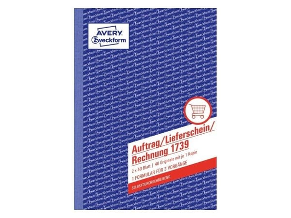 Avery Zweckform - Skjema for ordre/frakt/faktura - 40 ark - A5 (148 x 210 mm) - dublett - karbonfri
