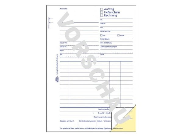 Avery Zweckform - Skjema for ordre/frakt/faktura - 40 ark - A5 (148 x 210 mm) - dublett - karbonfri
