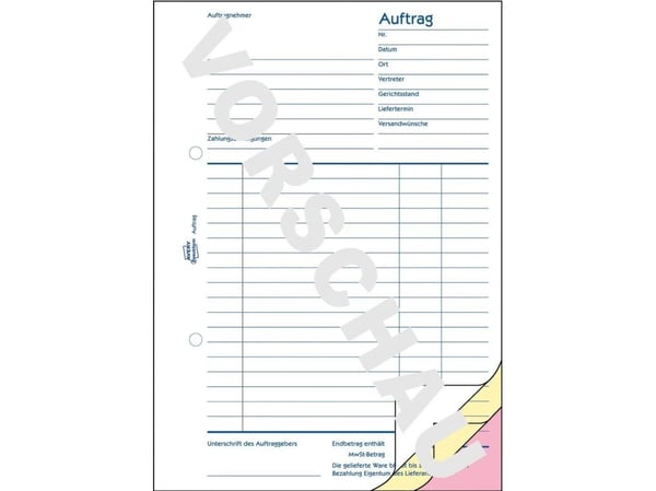 Avery Zweckform - Bestillingsskjema - 40 ark - A5 (148 x 210 mm) - triplikat - karbonfri