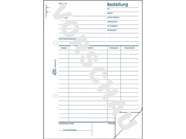 Avery Zweckform - Bestillingsskjema - 50 ark - A5 (148 x 210 mm) - dublett - karbonfri