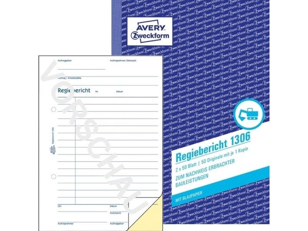 Avery Zweckform - Direktørrapport - 50 ark - A5 (148 x 210 mm) - dublett - karbonfri
