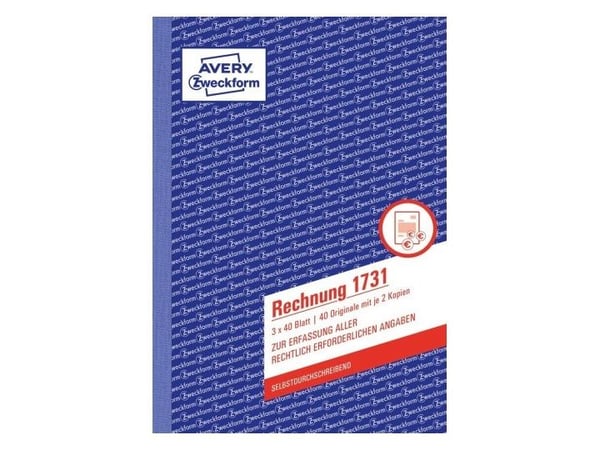 Avery Zweckform - Fakturaskjema - 40 ark - A5 (148 x 210 mm) - triplikat - karbonfri