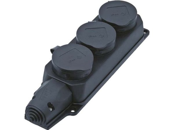 Bachmann 381.109, IP44, Musta, 3 AC-pistorasia(a), 230 V, 16 A, 1 kpl