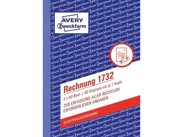 Avery Zweckform - Fakturaskjema - 40 ark - A6 (105 x 148 mm) - dublett - karbonfri