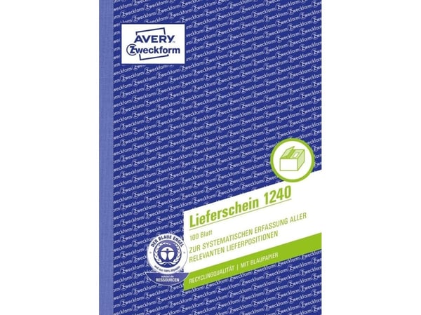 Avery 1240, Valkoinen, Pahvi, A5, 148 x 210 mm, 100 sivua, 1 kpl