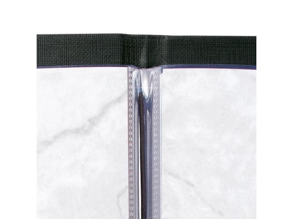 Sigel SM110, A4 (210x297 mm), Lær, Stoff/Tøy, Plast, Svart, Portrett, 8 ark, 2 lommer