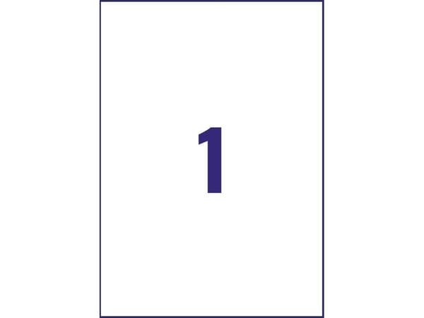 Avery A3L001-10, Vit, Självhäftande skrivaretikett, A3, papper, Universal, Lösa