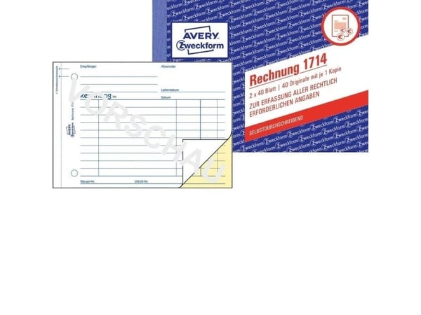 Avery 1714, Valkoinen, Keltainen, Pahvi, A6, 148 x 105 mm, 40 sivua, 2 kpl