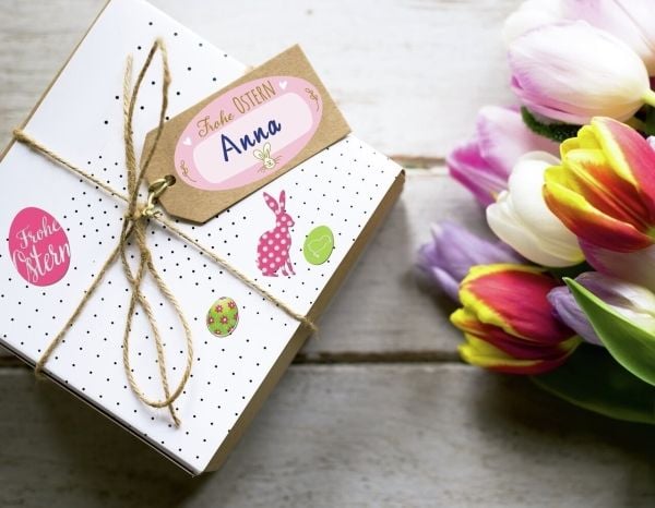 Avery 56857, Papir, Flerfarget, Avtagbar, Easter, Gutt/Jente, 50 stykker