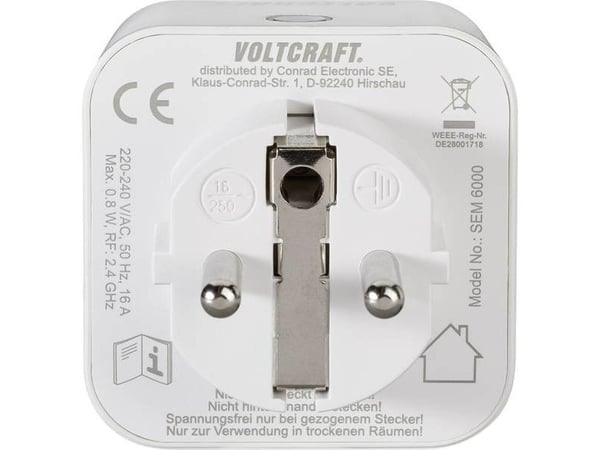 VOLTCRAFT SEM6000 typ F –0 till 40 °C –10 till 90% – vit