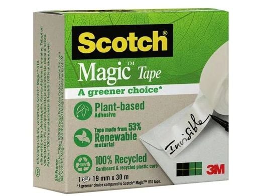 3M Scotch Magic selvklebende film "Et grønnere valg" 900, 19 mmx30 m, kan rives for hånd, festes på, usynlig, rives, - 1 stk (90091930)