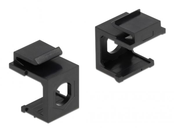 Delock Keystone cover - Modulindlæg (tomt) - sort - 1 portti (pakke med 4)