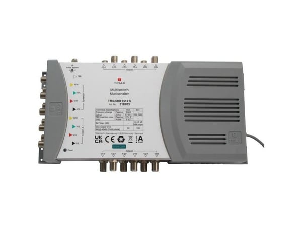 Triax TMS/CKR 9x12 S, 5 innganger, 12 utganger, 5 - 862 MHz, 950 - 2200 MHz, 10 dB, 10 dB