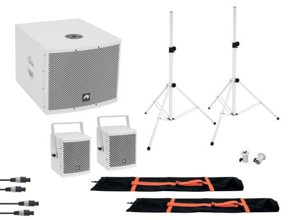 Omnitronic 20000837, Ledning & Trådløs, 800 W, 40 - 160 Hz, Hvit