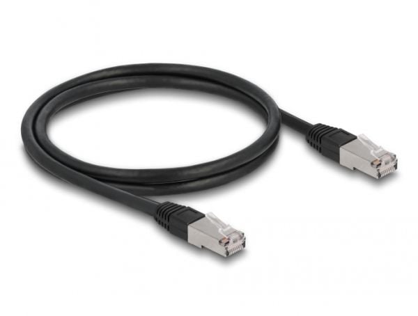 Delock - Koblingskabel - RJ-45 (hann) til RJ-45 (hann) - 1 m - 7 mm - S/FTP - CAT 6a - halogenfri, utendørs - svart