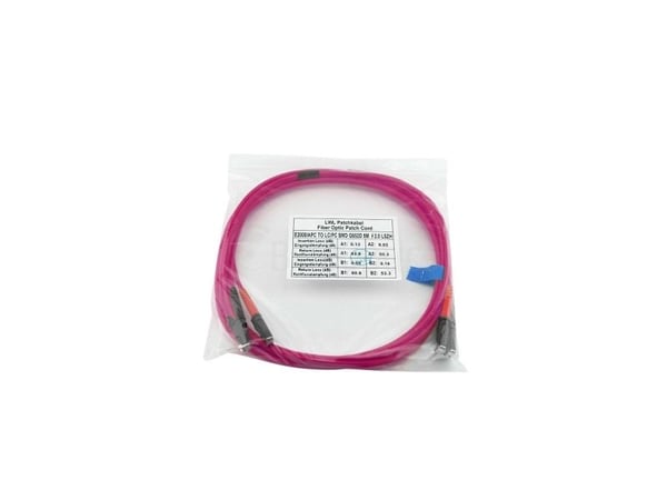 BlueOptics Duplex fiberoptisk patchkabel, E2000-PC/E2000-PC beige, 2 meter, multimode G50/125um, OM4, inngangstap: under 0,2dB, merkefiber, LSZH ma...