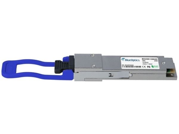Juniper 740-056706 kompatibel BlueOptics© QSFP transceiver for single-mode 40 Gigabit høyhastighets dataoverføring i fiberoptiske nettverk. 40 Giga...