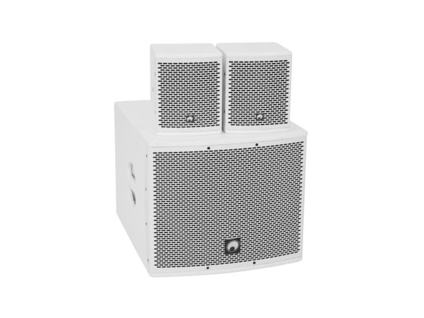 Omnitronic 20000728, Koblet med ledninger (ikke trådløs), 130 W, 150 - 20000 Hz, 8 O, Hvit