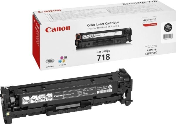 Canon CRG-718 Bk laserpatron 3400 sider svart (31CAN718BK 2662B002AA 718)