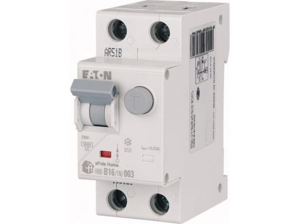 Eaton jordfelsbrytare 2P 13A 0,03A typ AC xPole Home HNB-C13/1N/003 195126