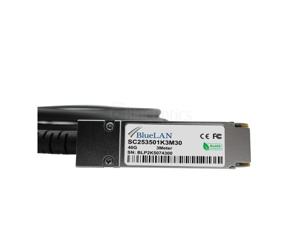 BlueOptics SFPPQSFP30-01-BL, 1 m, 4xSFP+, QSFP, Hankjønn/hankjønn