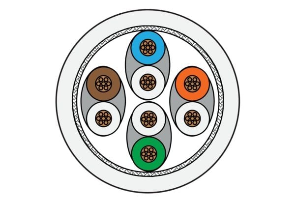 METZ CONNECT Ultraflex500 - Koblingskabel - RJ-45 (hann) til RJ-45 (hann) - 50 cm - 6 mm - S/FTP - CAT 6 - IEEE 802.3u/IEEE 802.3ab/IEEE 802.3an/IE...