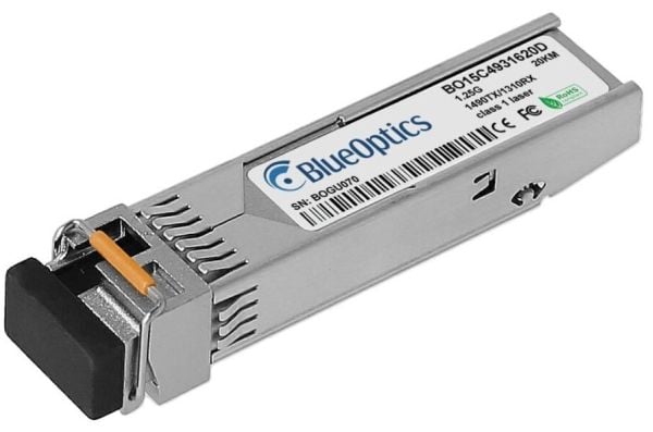 HPE J9142-61101 kompatibel BlueOptics© SFP Bidi-transceiver for enkeltmodus Gigabit høyhastighets dataoverføring i fiberoptiske nettverk, med støtt...