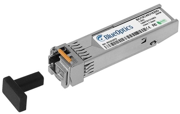 HPE J9142-61101 kompatibel BlueOptics© SFP Bidi-transceiver for enkeltmodus Gigabit høyhastighets dataoverføring i fiberoptiske nettverk, med støtt...