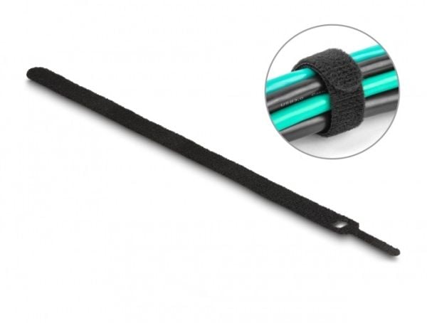 Delock Klett-Kabelbinder L 300 x W 12 mm schwarz 10 St