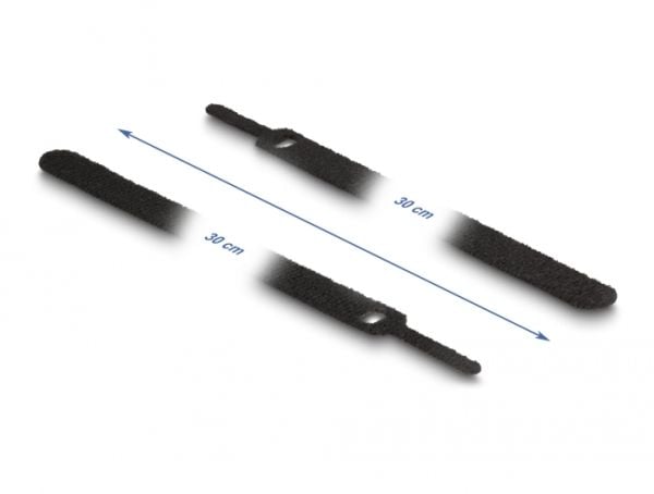 Delock Klett-Kabelbinder L 300 x W 12 mm schwarz 10 St